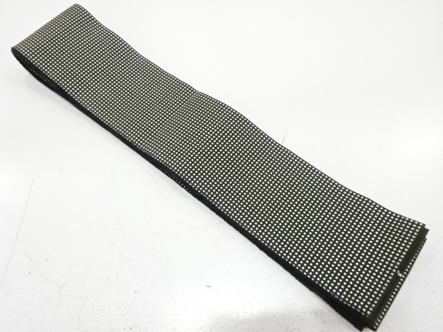 小格子模様織り出し　男物角帯